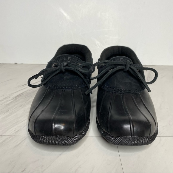 Sperry Salt Water 1 Eye Black Duck Shoe Bootie 8 - Picture 2 of 15